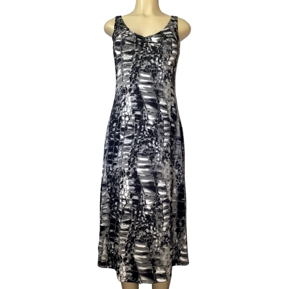 Betsey Johnson Dresses & Skirts - BETSEY JOHNSON Vintage Sleeveless Snake Skin Print Midi Dress Y2K 90s Size Large